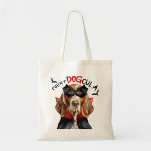 Basset Hound Vampire Dog Trick or Treat Halloween Tote Bag