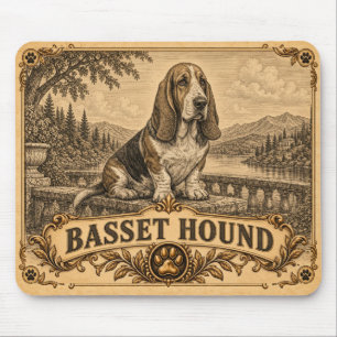 Basset Hound, Vintage Heritage Dog Mouse Mat