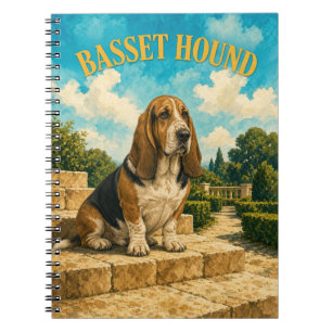 Basset Hound, Vintage Watercolor Dog Art Notebook