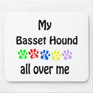Basset Hound Walks Design Mouse Mat
