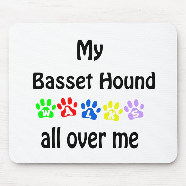 Basset Hound Walks Design Mouse Mat (Front)