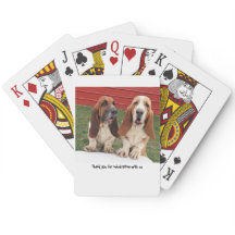 Basset hound wedding favour playing cards