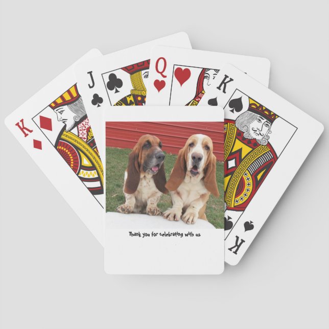 Basset hound wedding favour playing cards (Back)