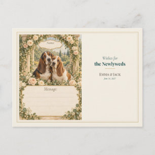 Basset Hound Wedding Guest Book Wishes Postcard