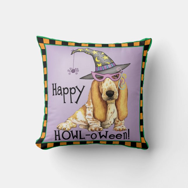 Basset Hound Witch Cushion (Front)