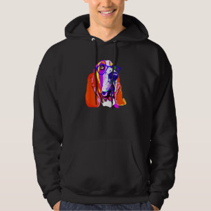 Basset Hound with Glasses Colorful Pop Dog Love Hoodie