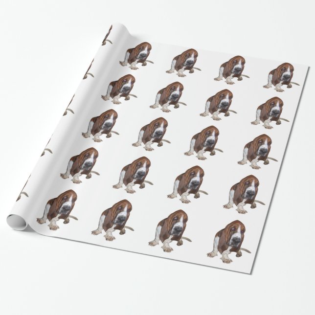 Basset Hound Wrapping Paper (Unrolled)