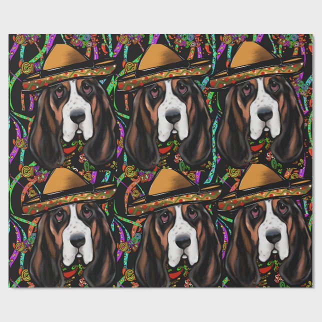 BASSET HOUND WRAPPING PAPER (Flat)