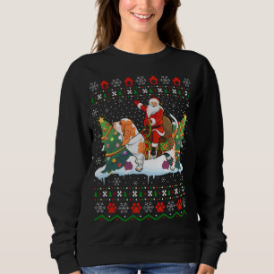 Basset Hound Xmas Gift Santa Riding Basset Hound C Sweatshirt