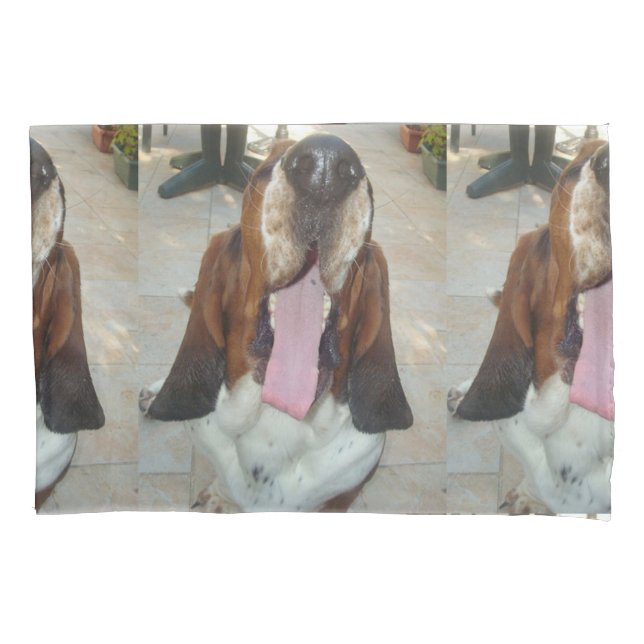basset_hound yawning pillowcase (Front-Left)