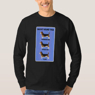 Basset Hound Yoga Silly Pet Owner Joke Plank Exerc T-Shirt