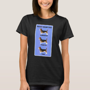 Basset Hound Yoga Silly Pet Owner Joke Plank Exerc T-Shirt