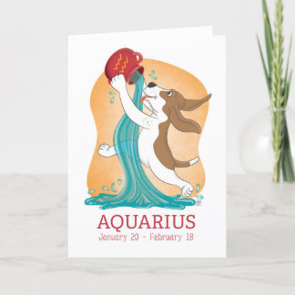 Basset Hound Zodiac Aquarius Card