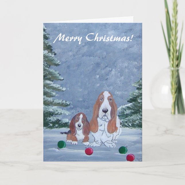 Basset Hound's Christmas Card (Front)