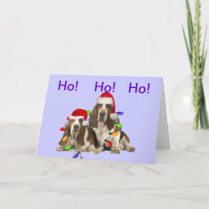 Basset Hounds Ho Ho Ho Merry Christmas Cards