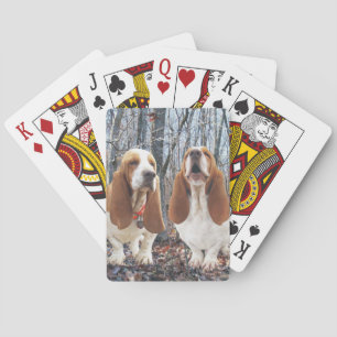 Basset Hounds in the Woods Playing Cards