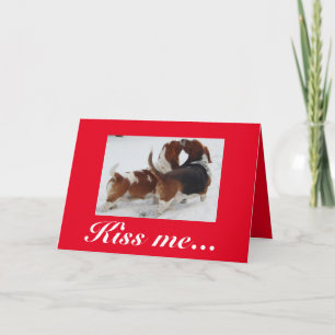 Basset hounds on funny Valentine's Day card
