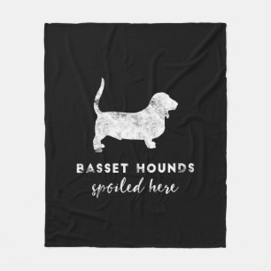 Basset Hounds Spoiled Here Vintage Chalkboard Fleece Blanket