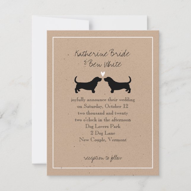 Basset Hounds Wedding Invitation (Front)