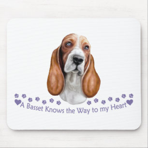 Basset Knows the Way to My Heart Mouse Mat