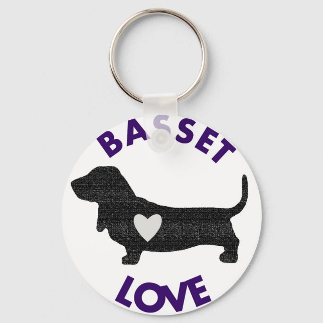 Basset Love Keychain (Front)