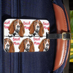 Basset Mum Dog Breed Pattern Luggage Tag