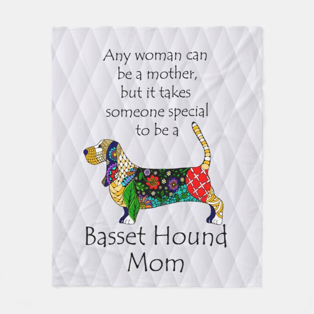 Basset Mum Fleece Blanket (Front)