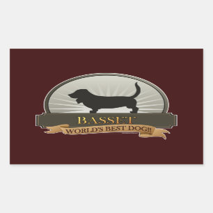 Basset Rectangular Sticker