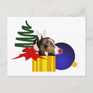 Basset Reindeer Postcard