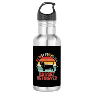 Basset Retriever Retro Sunset Dog 532 Ml Water Bottle