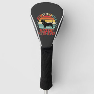 Basset Retriever Retro Sunset Dog Golf Head Cover