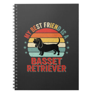 Basset Retriever Retro Sunset Dog Notebook