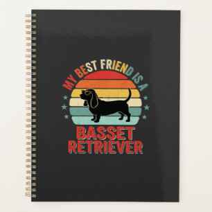 Basset Retriever Retro Sunset Dog Planner