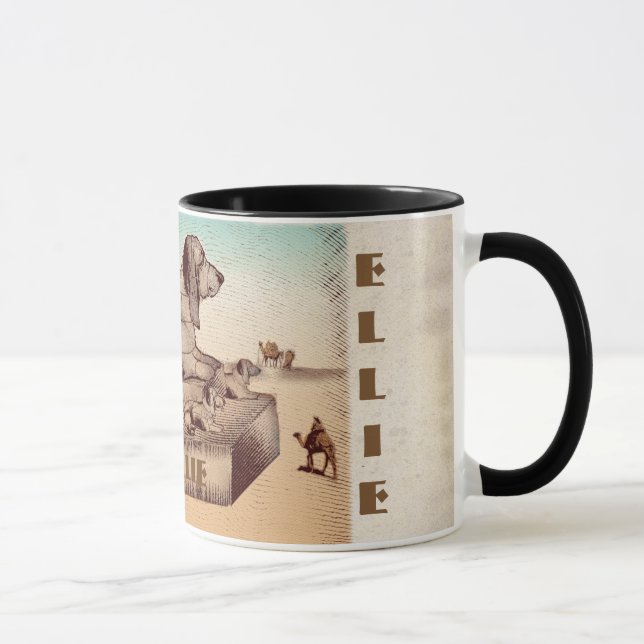 Basset Sphinx Mug - Customisable (Right)