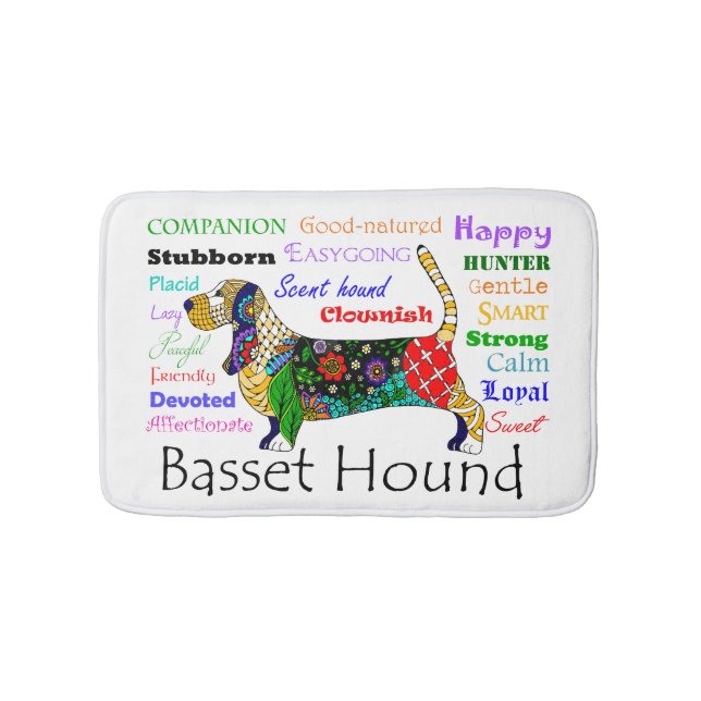 Basset Traits Bath Mat (Front)