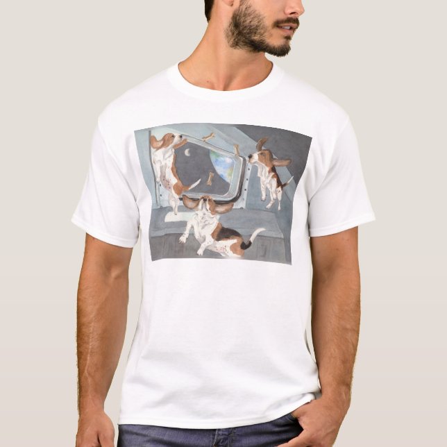 Bassets on the Space Shuttle Shirt (Front)