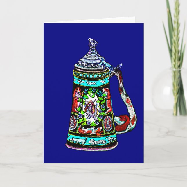 BassetStein Greetings Card (Front)