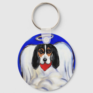 Bassett Hound Angel Key Ring