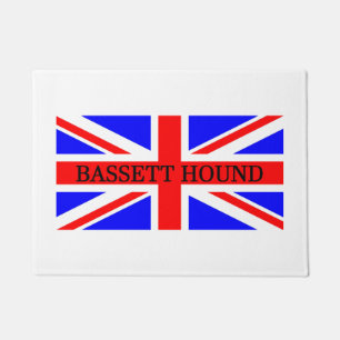 bassett hound name on flag doormat