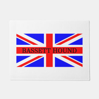 bassett hound name on flag doormat