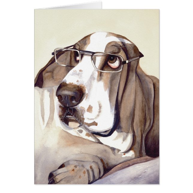 Bassett Hound Painted in Watercolour (Front)