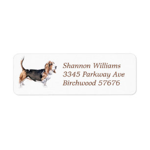 Bassett Hound Return Address Label