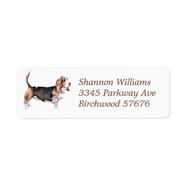 Bassett Hound Return Address Label (Front)