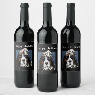 BASSETT HOUND WINE LABEL