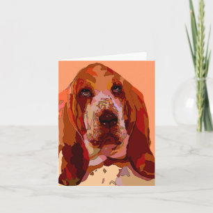 Bassett in Bright Colours Greeting Cards