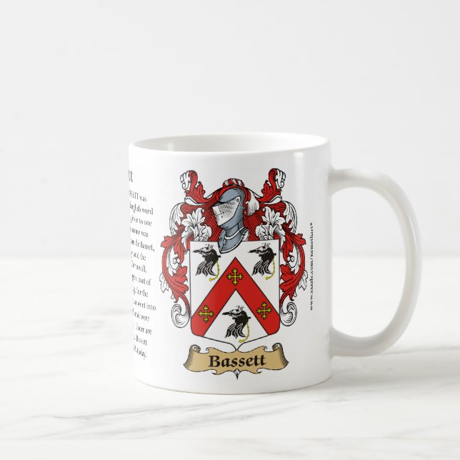 Bassett, the Origin, the Meaning and the Crest Coffee Mug (Right)