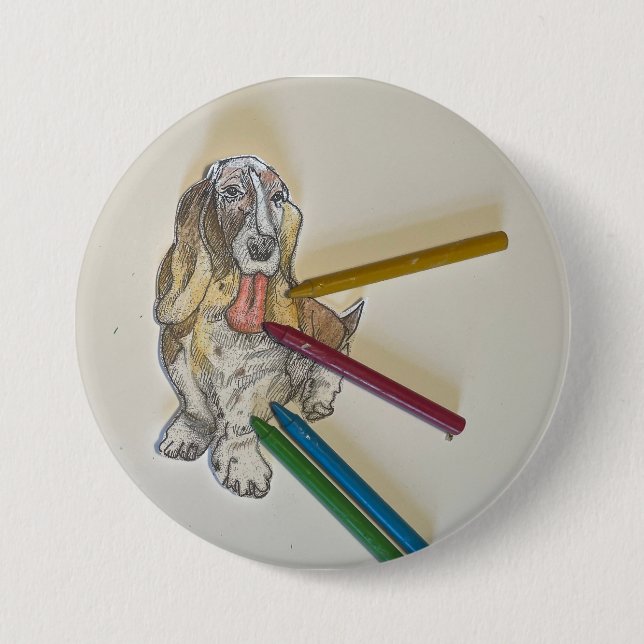 Bassie Pens 7.5 Cm Round Badge (Front)