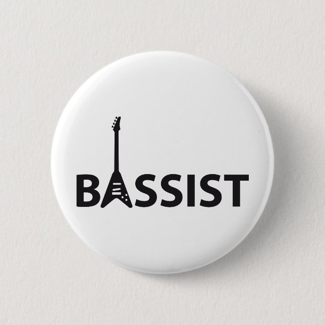 Bassist 6 Cm Round Badge (Front)