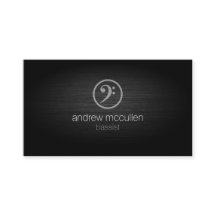 Bassist  Bass Clef Icon Brushed Metal Musician