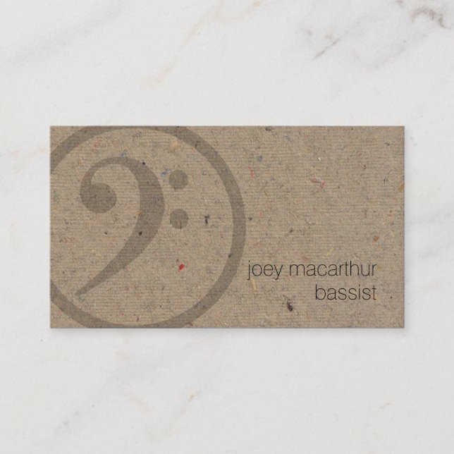 Bassist Bass Clef Icon Music Business Card (Front)